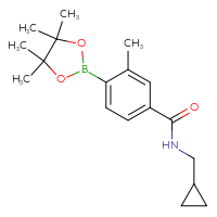 Chemical structure of N-(cyclopropylmethyl)-3-methyl-4-(4,4,5,5-tetramethyl-1,3,2-dioxaborolan-2-yl)benzamide - CSSB00150719923