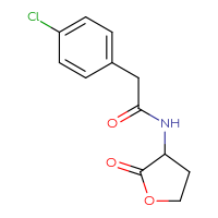 Chemical structure of 2-(4-chlorophenyl)-N-(2-oxooxolan-3-yl)acetamide - CSSB06392413908