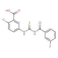 Chemical structure of 2-chloro-5-({[(3-fluorophenyl)formamido]methanethioyl}amino)benzoic acid - CSSB00102591758