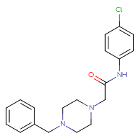 Chemical structure of 2-(4-benzylpiperazin-1-yl)-N-(4-chlorophenyl)acetamide - CSSB00000486346