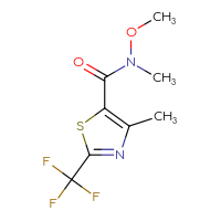 Chemical structure of N-methoxy-N,4-dimethyl-2-(trifluoromethyl)-1,3-thiazole-5-carboxamide - CSSB00990255109