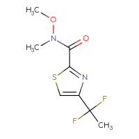 Chemical structure of 4-(1,1-difluoroethyl)-N-methoxy-N-methyl-1,3-thiazole-2-carboxamide - CSSB06983653659