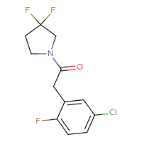 Chemical structure of 2-(5-chloro-2-fluorophenyl)-1-(3,3-difluoropyrrolidin-1-yl)ethan-1-one - CSSB06504024586
