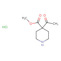 Chemical structure of methyl 4-acetylpiperidine-4-carboxylate hydrochloride - CSSB20620702345