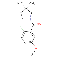 Chemical structure of 1-(2-chloro-5-methoxybenzoyl)-3,3-dimethylpyrrolidine - CSSB06380166324