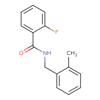 Chemical structure of 2-fluoro-N-[(2-methylphenyl)methyl]benzamide - CSSB00000591879