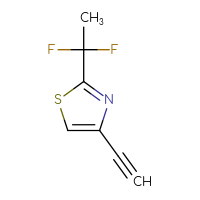 Chemical structure of 2-(1,1-difluoroethyl)-4-ethynyl-1,3-thiazole - CSSB02517392383