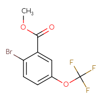 Chemical structure of methyl 2-bromo-5-(trifluoromethoxy)benzoate - CSSB00010254638
