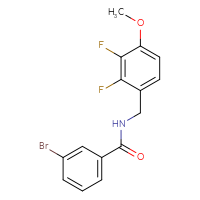 Chemical structure of 3-bromo-N-[(2,3-difluoro-4-methoxyphenyl)methyl]benzamide - CSSB10350918278