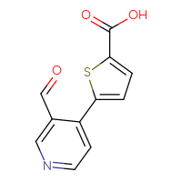 Chemical structure of 5-(3-formylpyridin-4-yl)thiophene-2-carboxylic acid - CSSB00102674695