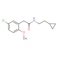 Chemical structure of 2-(5-chloro-2-methoxyphenyl)-N-(2-cyclopropylethyl)acetamide - CSSB02005441883