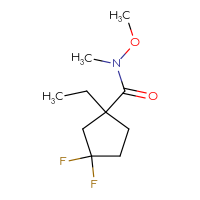 Chemical structure of 1-ethyl-3,3-difluoro-N-methoxy-N-methylcyclopentane-1-carboxamide - CSSB18009854391
