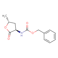 Chemical structure of benzyl N-[(3R,5R)-5-methyl-2-oxooxolan-3-yl]carbamate - CSSB14800800567
