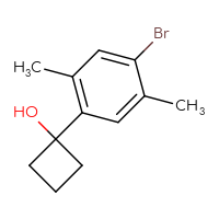 Chemical structure of 1-(4-bromo-2,5-dimethylphenyl)cyclobutan-1-ol - CSSB02130583642