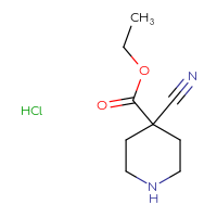 Chemical structure of ethyl 4-cyanopiperidine-4-carboxylate hydrochloride - CSSB00016993762