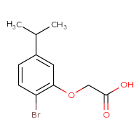 Chemical structure of 2-[2-bromo-5-(propan-2-yl)phenoxy]acetic acid - CSSB20881622005