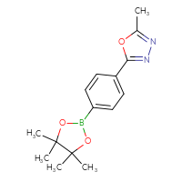 Chemical structure of 2-methyl-5-[4-(4,4,5,5-tetramethyl-1,3,2-dioxaborolan-2-yl)phenyl]-1,3,4-oxadiazole - CSSB00010144811