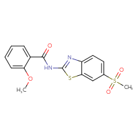 Chemical structure of N-(6-methanesulfonyl-1,3-benzothiazol-2-yl)-2-methoxybenzamide - CSSB00026320021
