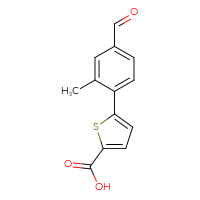 Chemical structure of 5-(4-formyl-2-methylphenyl)thiophene-2-carboxylic acid - CSSB00102685939
