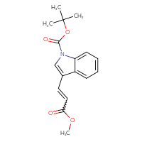 Chemical structure of tert-butyl 3-(3-methoxy-3-oxoprop-1-en-1-yl)-1H-indole-1-carboxylate - CSSB00025741658