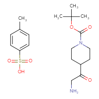Chemical structure of 4-methylbenzene-1-sulfonic acid; tert-butyl 4-(2-aminoacetyl)piperidine-1-carboxylate - CSSB20622561171