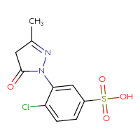 Chemical structure of 4-chloro-3-(3-methyl-5-oxo-4,5-dihydro-1H-pyrazol-1-yl)benzene-1-sulfonic acid - CSSB00016991629