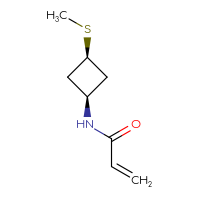 Chemical structure of N-[(1s,3s)-3-(methylsulfanyl)cyclobutyl]prop-2-enamide - CSSB03551403794