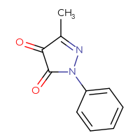 Chemical structure of 3-methyl-1-phenyl-4,5-dihydro-1H-pyrazole-4,5-dione - CSSB00000019842
