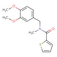 Chemical structure of N-[(3,4-dimethoxyphenyl)methyl]-N-methylthiophene-2-carboxamide - CSSB00039217218