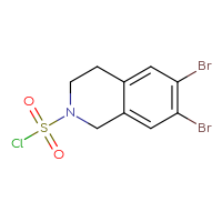 Chemical structure of 6,7-dibromo-1,2,3,4-tetrahydroisoquinoline-2-sulfonyl chloride - CSSB14975689150
