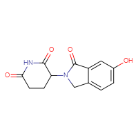 Chemical structure of 3-(6-hydroxy-1-oxo-2,3-dihydro-1H-isoindol-2-yl)piperidine-2,6-dione - CSSB06256037640