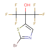 Chemical structure of 2-(2-bromo-1,3-thiazol-5-yl)-1,1,1,3,3,3-hexafluoropropan-2-ol - CSSB00021465817
