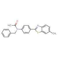 Chemical structure of N-benzyl-N-[4-(6-methyl-1,3-benzothiazol-2-yl)phenyl]acetamide - CSSB00160310675