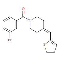 Chemical structure of 1-(3-bromobenzoyl)-4-[(thiophen-2-yl)methylidene]piperidine - CSSB01062430200