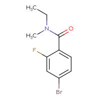 Chemical structure of 4-bromo-N-ethyl-2-fluoro-N-methylbenzamide - CSSB00011237920