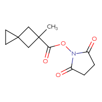 Chemical structure of 2,5-dioxopyrrolidin-1-yl 5-methylspiro[2.3]hexane-5-carboxylate - CSSB20270535162