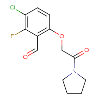 Chemical structure of 3-chloro-2-fluoro-6-[2-oxo-2-(pyrrolidin-1-yl)ethoxy]benzaldehyde - CSSB21331795262