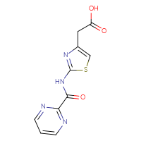 Chemical structure of 2-[2-(pyrimidine-2-amido)-1,3-thiazol-4-yl]acetic acid - CSSB00015200251