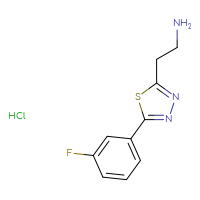 Chemical structure of 2-[5-(3-fluorophenyl)-1,3,4-thiadiazol-2-yl]ethan-1-amine hydrochloride - CSSB03624766891