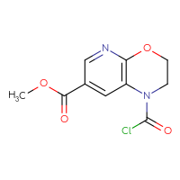 Chemical structure of methyl 1-(carbonochloridoyl)-1H,2H,3H-pyrido[2,3-b][1,4]oxazine-7-carboxylate - CSSB21224771690