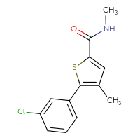 Chemical structure of 5-(3-chlorophenyl)-N,4-dimethylthiophene-2-carboxamide - CSSB01998958199