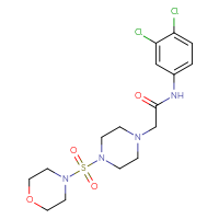 Chemical structure of N-(3,4-dichlorophenyl)-2-[4-(morpholine-4-sulfonyl)piperazin-1-yl]acetamide - CSSB00027254726