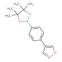 Chemical structure of 4-[4-(4,4,5,5-tetramethyl-1,3,2-dioxaborolan-2-yl)phenyl]-1,2-oxazole - CSSB00000729236