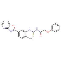 Chemical structure of 3-(2-methyl-5-{[1,3]oxazolo[4,5-b]pyridin-2-yl}phenyl)-1-(2-phenoxyacetyl)thiourea - CSSB00121660935