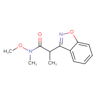 Chemical structure of 2-(1,2-benzoxazol-3-yl)-N-methoxy-N-methylpropanamide - CSSB03840700568