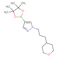 Chemical structure of 1-[3-(oxan-4-yl)propyl]-4-(4,4,5,5-tetramethyl-1,3,2-dioxaborolan-2-yl)-1H-pyrazole - CSSB21229156190