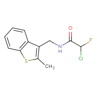 Chemical structure of 2-chloro-2-fluoro-N-[(2-methyl-1-benzothiophen-3-yl)methyl]acetamide - CSSB21332168695
