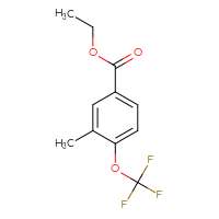Chemical structure of ethyl 3-methyl-4-(trifluoromethoxy)benzoate - CSSB00161167387