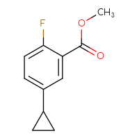 Chemical structure of methyl 5-cyclopropyl-2-fluorobenzoate - CSSB00160487391