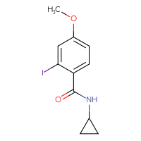 Chemical structure of N-cyclopropyl-2-iodo-4-methoxybenzamide - CSSB01992629920